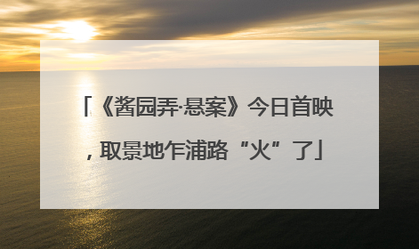《酱园弄·悬案》今日首映，取景地乍浦路“火”了