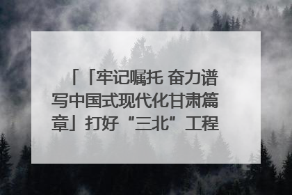 「牢记嘱托 奋力谱写中国式现代化甘肃篇章」打好“三北”工程攻坚战 筑牢国家西部生态安全屏障