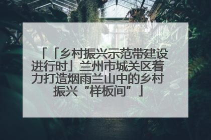 「乡村振兴示范带建设进行时」兰州市城关区着力打造烟雨兰山中的乡村振兴“样板间”