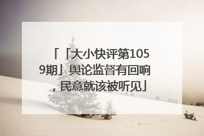 「大小快评第1059期」舆论监督有回响，民意就该被听见