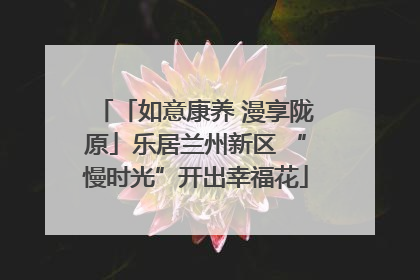 「如意康养 漫享陇原」乐居兰州新区 “慢时光”开出幸福花