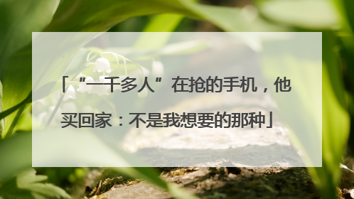 “一千多人”在抢的手机，他买回家：不是我想要的那种