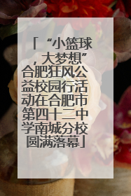 “小篮球，大梦想”合肥狂风公益校园行活动在合肥市第四十二中学南城分校圆满落幕