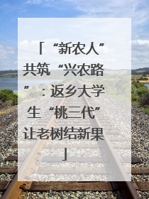 “新农人”共筑“兴农路”：返乡大学生“桃三代”让老树结新果
