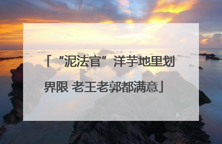 “泥法官”洋芋地里划界限 老王老郭都满意
