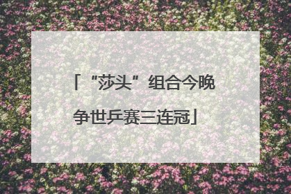 “莎头”组合今晚争世乒赛三连冠