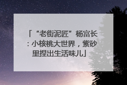 “老街泥匠”杨富长：小核桃大世界，紫砂里捏出生活味儿