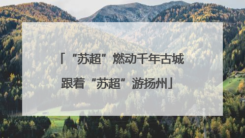 “苏超”燃动千年古城 跟着“苏超”游扬州
