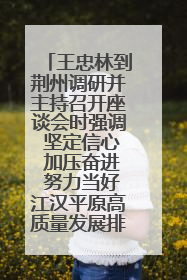 王忠林到荆州调研并主持召开座谈会时强调 坚定信心 加压奋进 努力当好江汉平原高质量发展排头兵