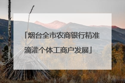 烟台全市农商银行精准滴灌个体工商户发展
