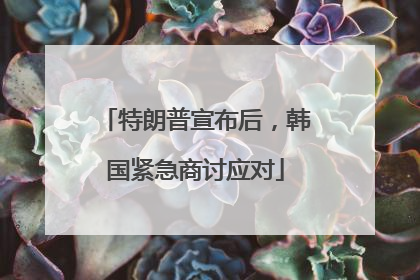 特朗普宣布后，韩国紧急商讨应对