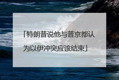 特朗普说他与普京都认为以伊冲突应该结束