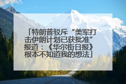 特朗普驳斥“美军打击伊朗计划已获批准”报道：《华尔街日报》根本不知道我的想法