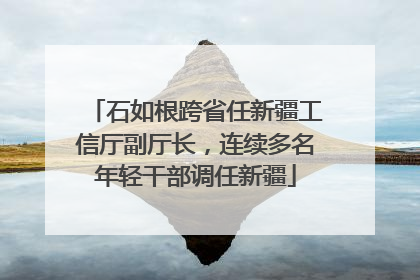 石如根跨省任新疆工信厅副厅长，连续多名年轻干部调任新疆