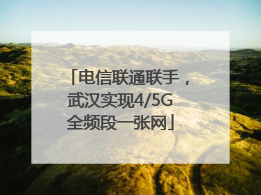 电信联通联手，武汉实现4/5G全频段一张网