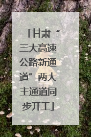 甘肃“三大高速公路新通道”两大主通道同步开工