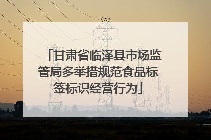 甘肃省临泽县市场监管局多举措规范食品标签标识经营行为