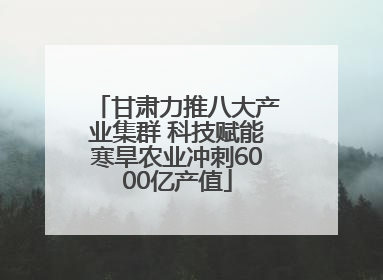 甘肃力推八大产业集群 科技赋能寒旱农业冲刺6000亿产值