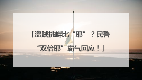 盗贼挑衅比“耶”？民警“双倍耶”霸气回应！