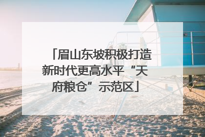 眉山东坡积极打造新时代更高水平“天府粮仓”示范区