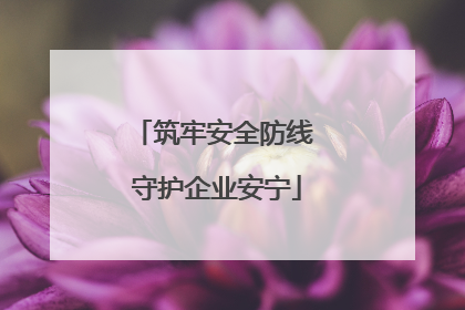 筑牢安全防线 守护企业安宁