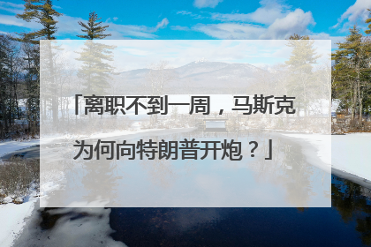 离职不到一周，马斯克为何向特朗普开炮？