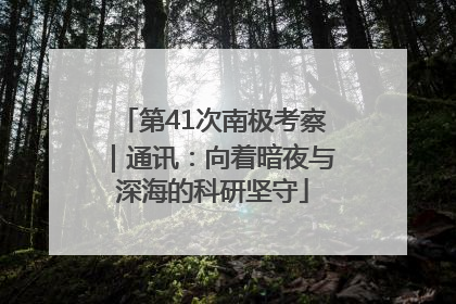 第41次南极考察｜通讯：向着暗夜与深海的科研坚守