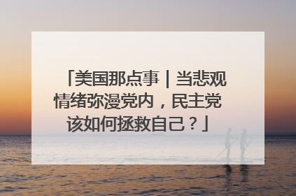 美国那点事｜当悲观情绪弥漫党内，民主党该如何拯救自己？