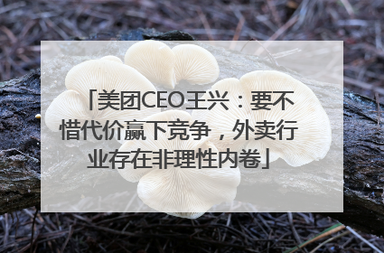 美团CEO王兴：要不惜代价赢下竞争，外卖行业存在非理性内卷