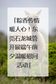 粽香传情暖人心！东莞石龙城管开展端午前夕温暖慰问活动