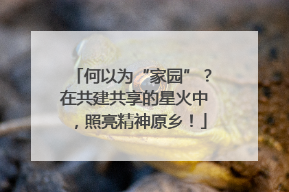 何以为“家园”？在共建共享的星火中，照亮精神原乡！