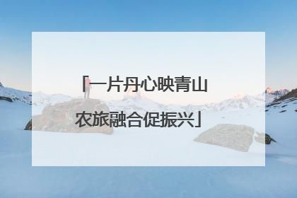 一片丹心映青山 农旅融合促振兴