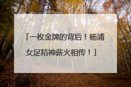 一枚金牌的背后！杨浦女足精神薪火相传！