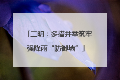 三明：多措并举筑牢强降雨“防御墙”