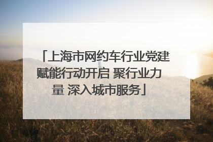 上海市网约车行业党建赋能行动开启 聚行业力量 深入城市服务