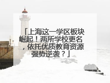 上海这一学区板块崛起！两所学校更名，依托优质教育资源强势逆袭？