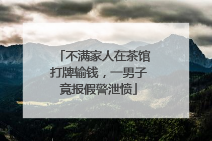 不满家人在茶馆打牌输钱，一男子竟报假警泄愤