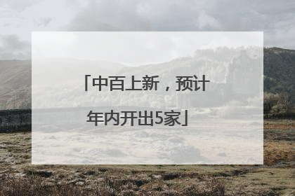 中百上新，预计年内开出5家