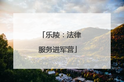 乐陵：法律服务进军营