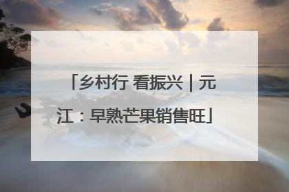 乡村行 看振兴｜元江：早熟芒果销售旺