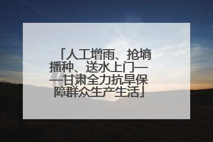 人工增雨、抢墒播种、送水上门——甘肃全力抗旱保障群众生产生活