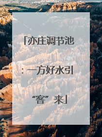 亦庄调节池：一方好水引“客”来