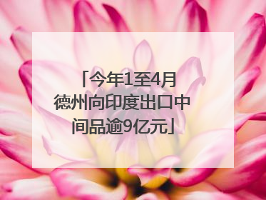 今年1至4月 德州向印度出口中间品逾9亿元