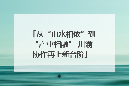 从“山水相依”到“产业相融” 川渝协作再上新台阶