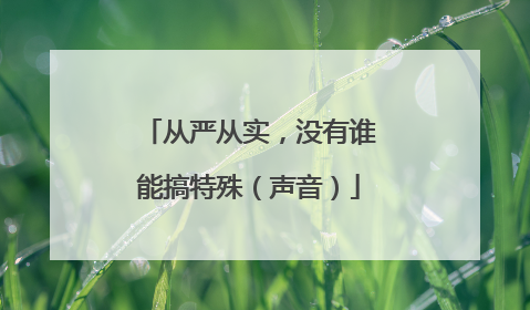 从严从实，没有谁能搞特殊（声音）