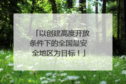 以创建高度开放条件下的全国最安全地区为目标！