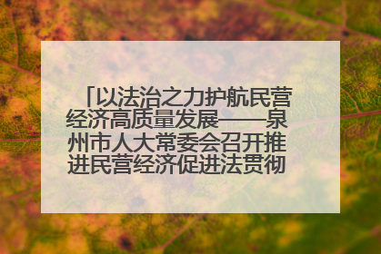 以法治之力护航民营经济高质量发展——泉州市人大常委会召开推进民营经济促进法贯彻实施座谈会