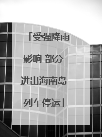受强降雨影响 部分进出海南岛列车停运