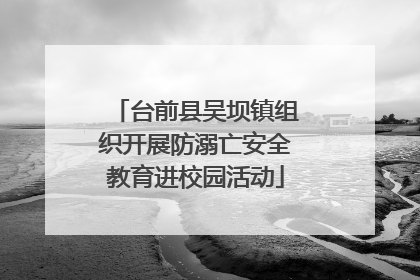 台前县吴坝镇组织开展防溺亡安全教育进校园活动