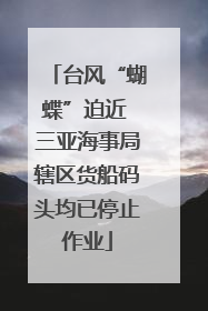 台风“蝴蝶”迫近 三亚海事局辖区货船码头均已停止作业